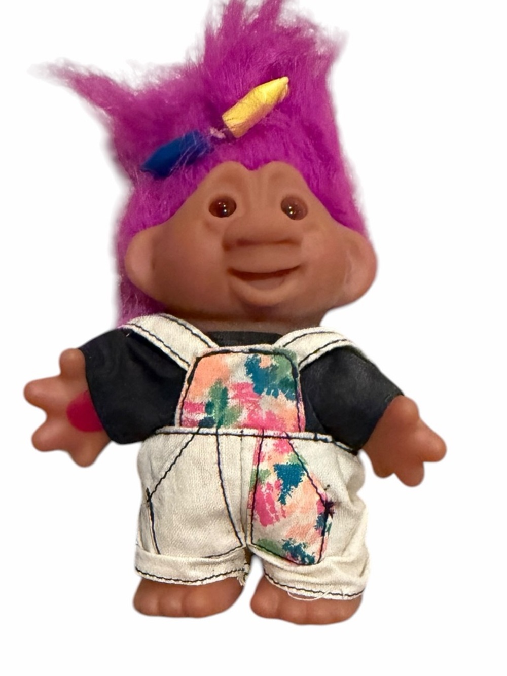 Vintage 90s Y2K Treasure Trolls Russ Painter Purple Hair Hair Clips Artist